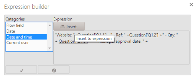 Building the expression: adding more fields