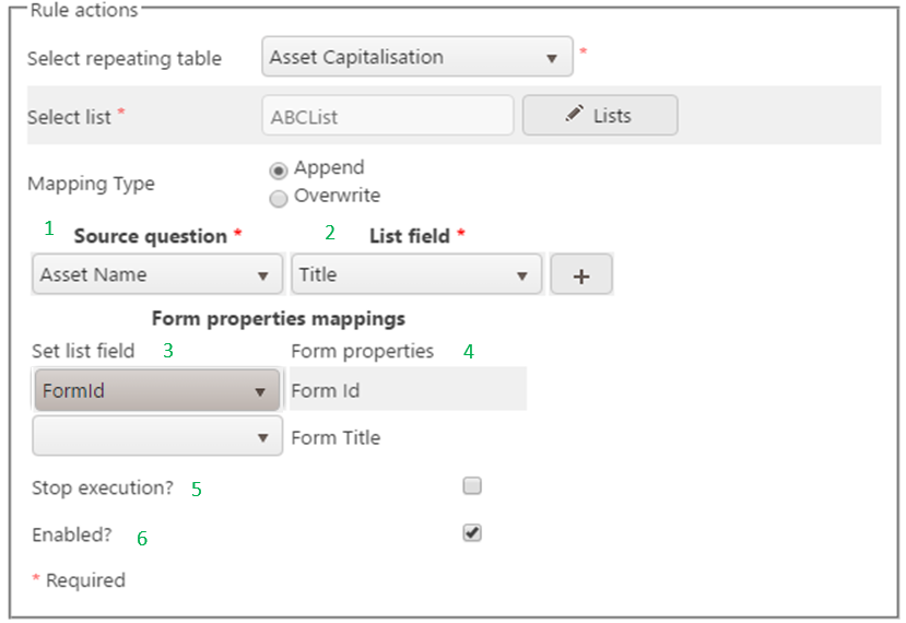 Append mapping configuration