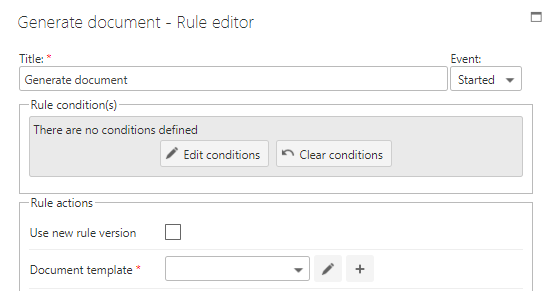 Generate document rule with Build template using set to Word Add-in (modern)