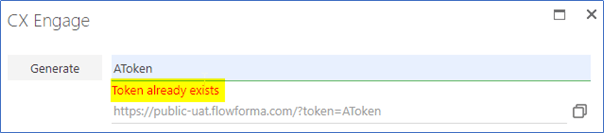 Token in use message
