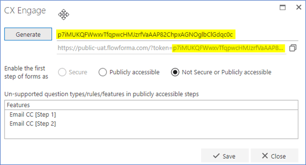Generated URL with unique identifier