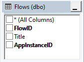 dbo.Flows table columns