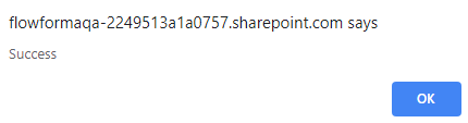 Connection successful pop-up