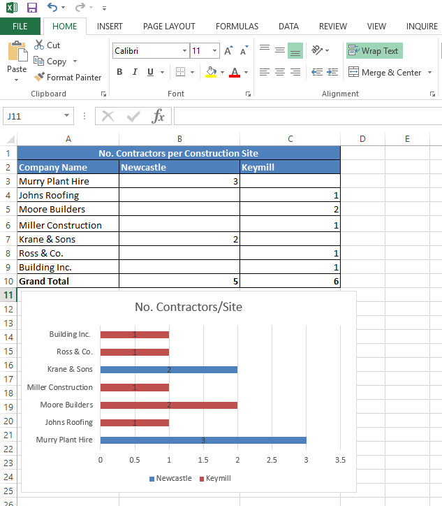 Excel report example