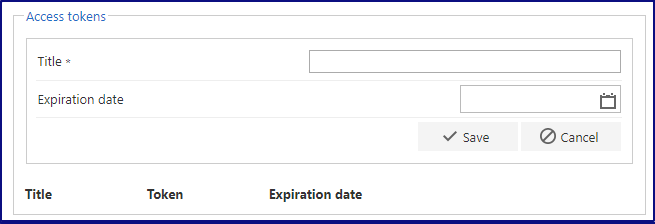 New access token form