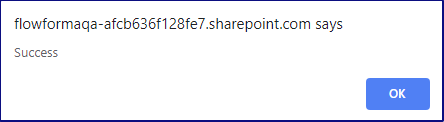 Connection test success pop up