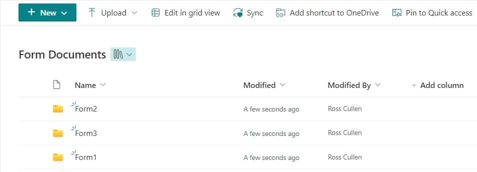 Form Documents library in SharePoint