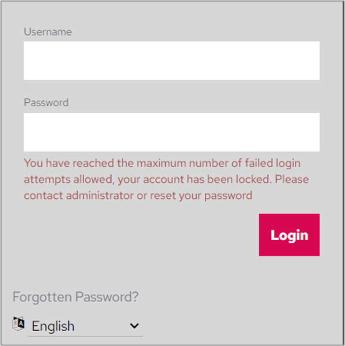 Account locked message