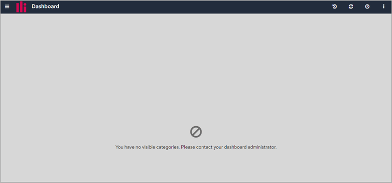 Empty dashboard message