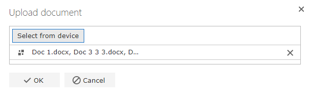 Selected files confirmation