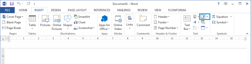 Insert signature line in Word