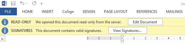 Signed document message
