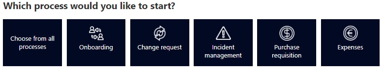 New process tile on homepage