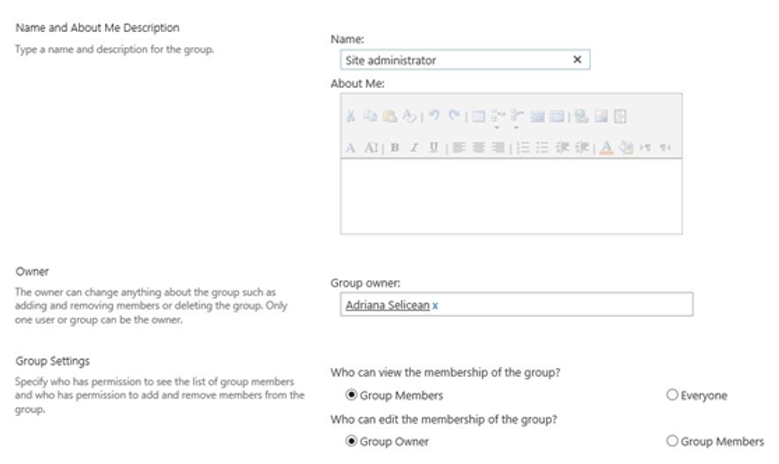 Managing groups in SharePoint