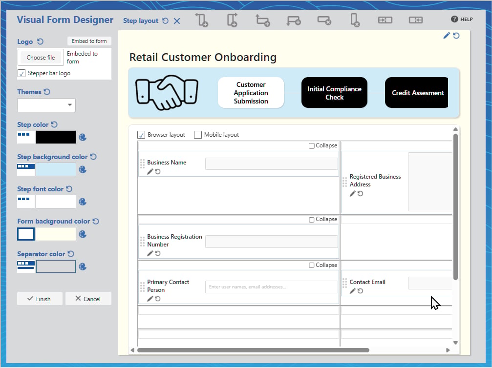 Visual form designer