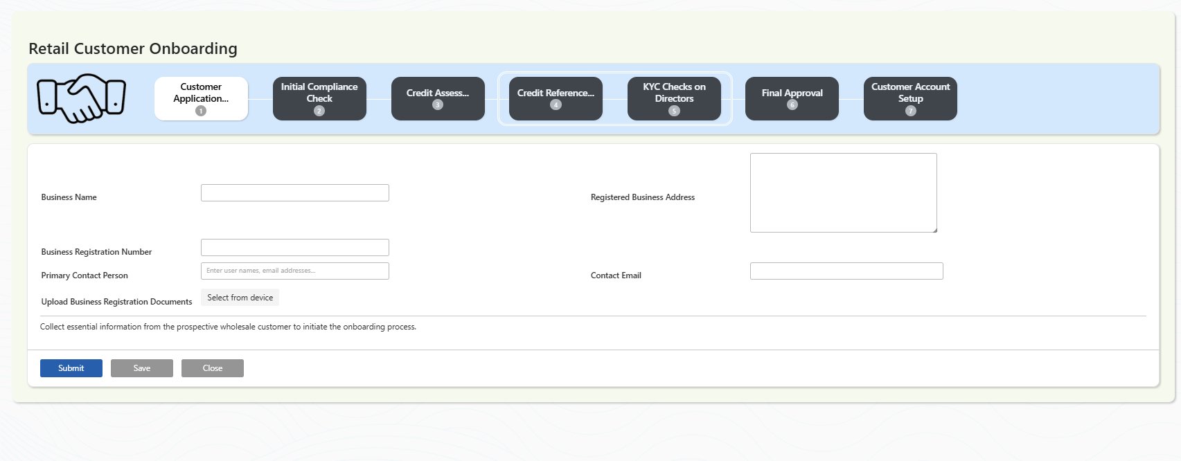 Updated form interface