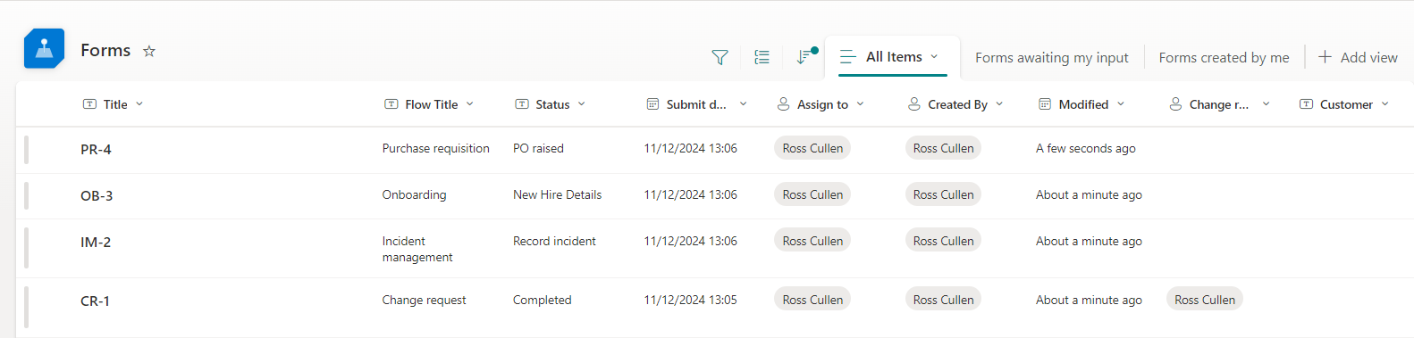 List view