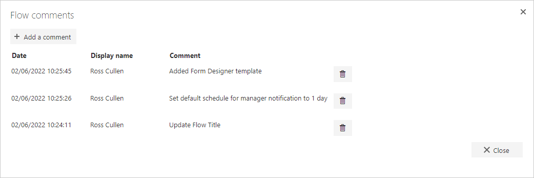 Sample Comments