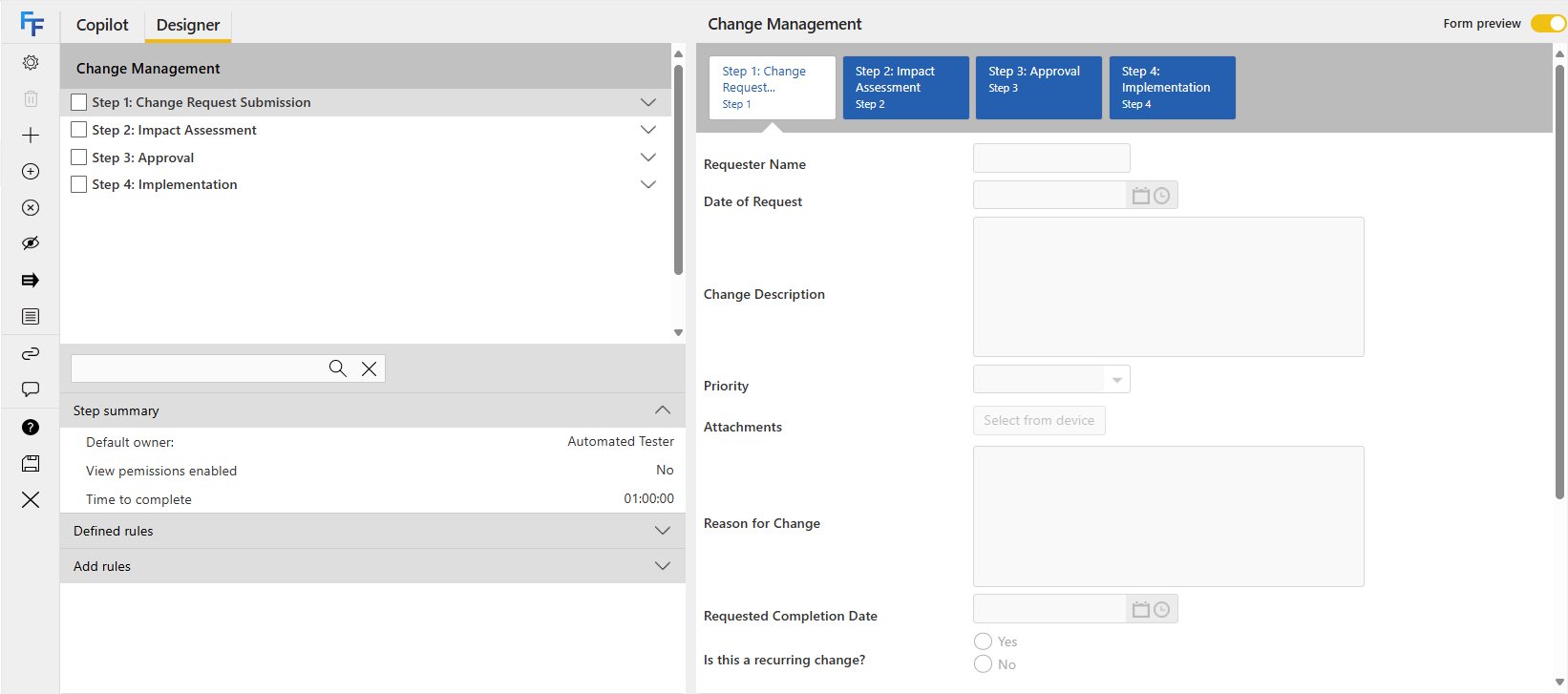 Form Preview in the Flow Designer