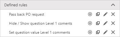 Defined rules menu