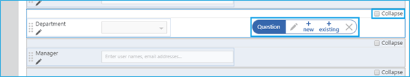 Add question and collapse options