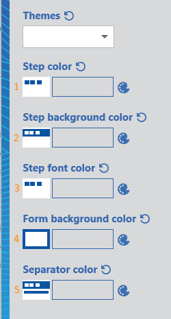 Themes drop-down with color options