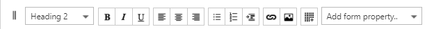 Header layout toolbar options