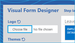 Choose file option to add a logo
