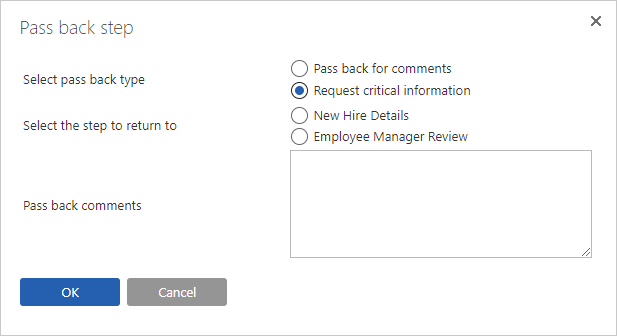 Passback option labels