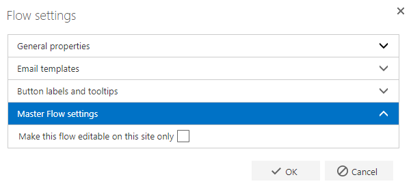 Master Flow settings