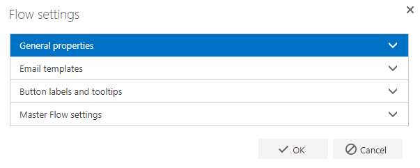 Flow settings tabs