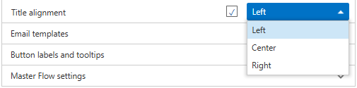 Title alignment options