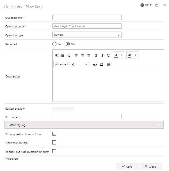 Button question configuration
