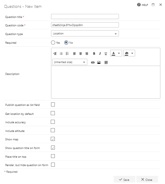 Get location question settings