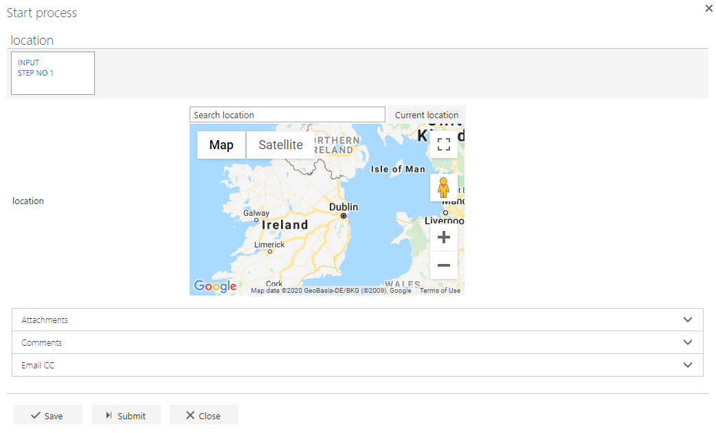 Get location question on the form