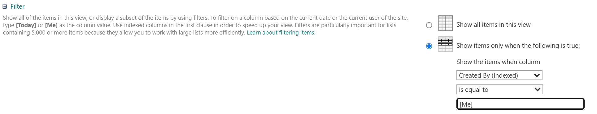 Filter by user