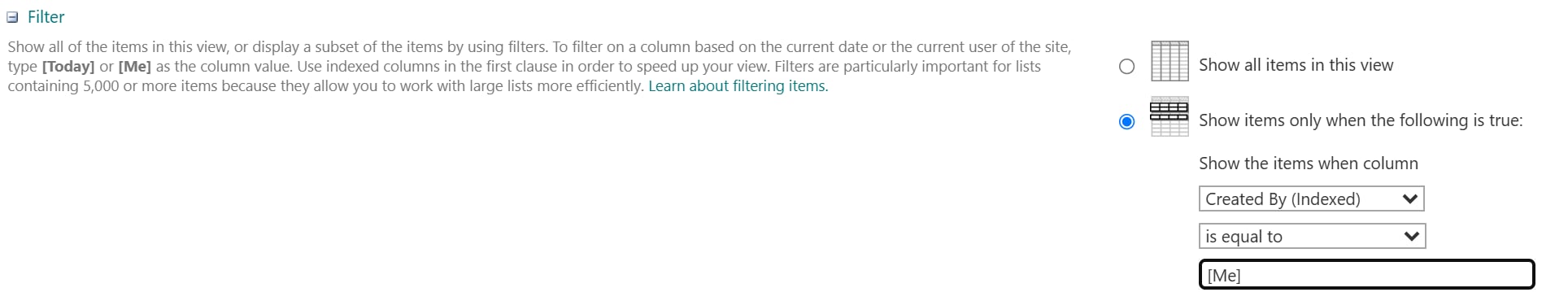 Filter by user