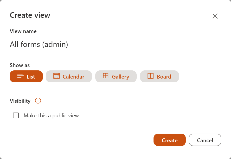 Create view