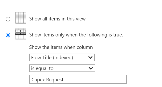 Filter by flow title