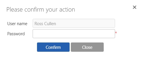 Standard signature dialog