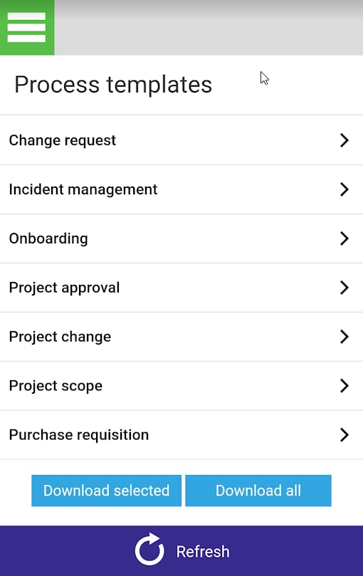 All templates downloaded to device