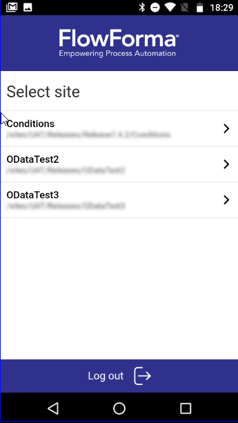 FlowForma sites available to the external user