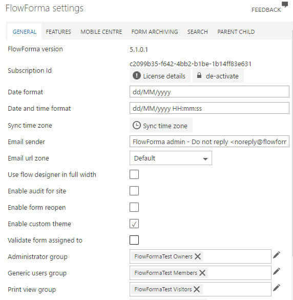 Enable custom theme in FlowForma Settings