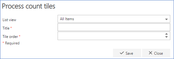 Add process count tile form