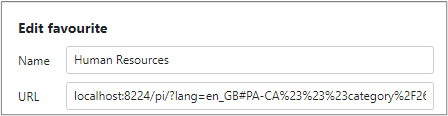 Bookmarking a category URL in the browser