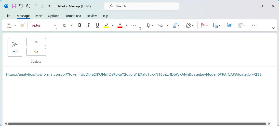 Dashboard URL shared via email
