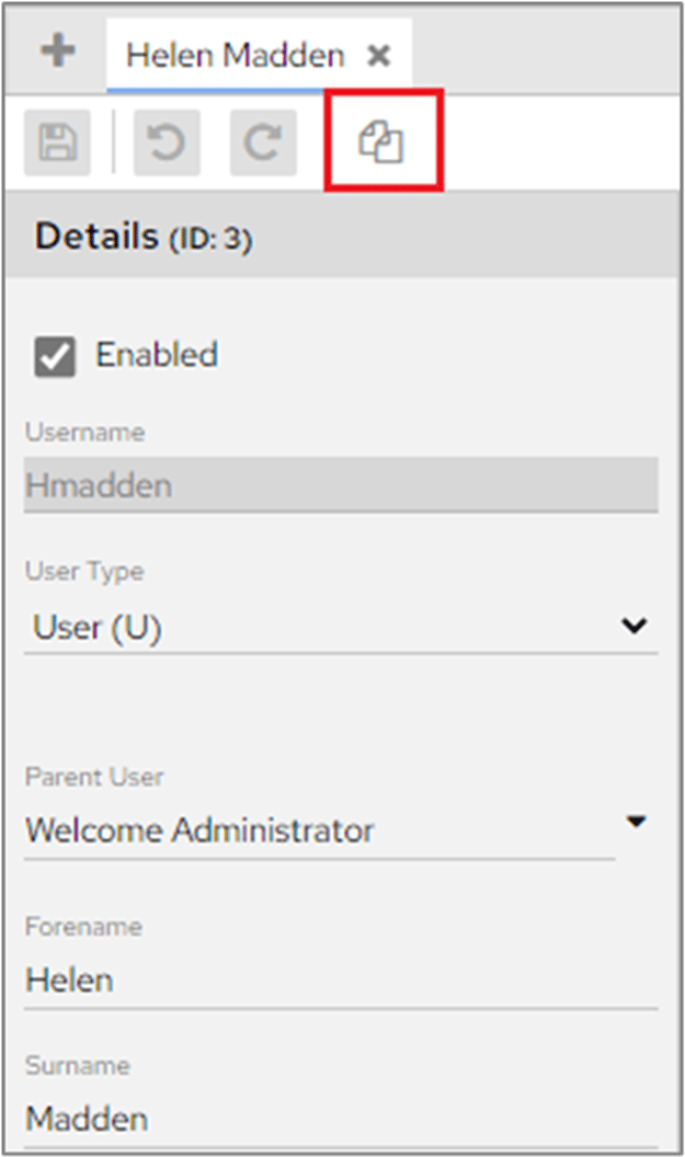 Duplicate user icon in Users configuration