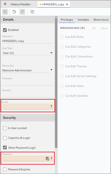 Edit duplicated user details