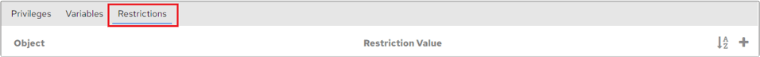 User Restrictions tab