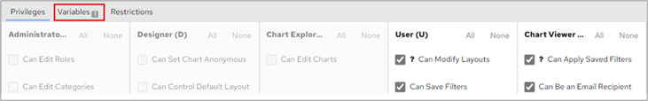 Variables count shown next to the menu